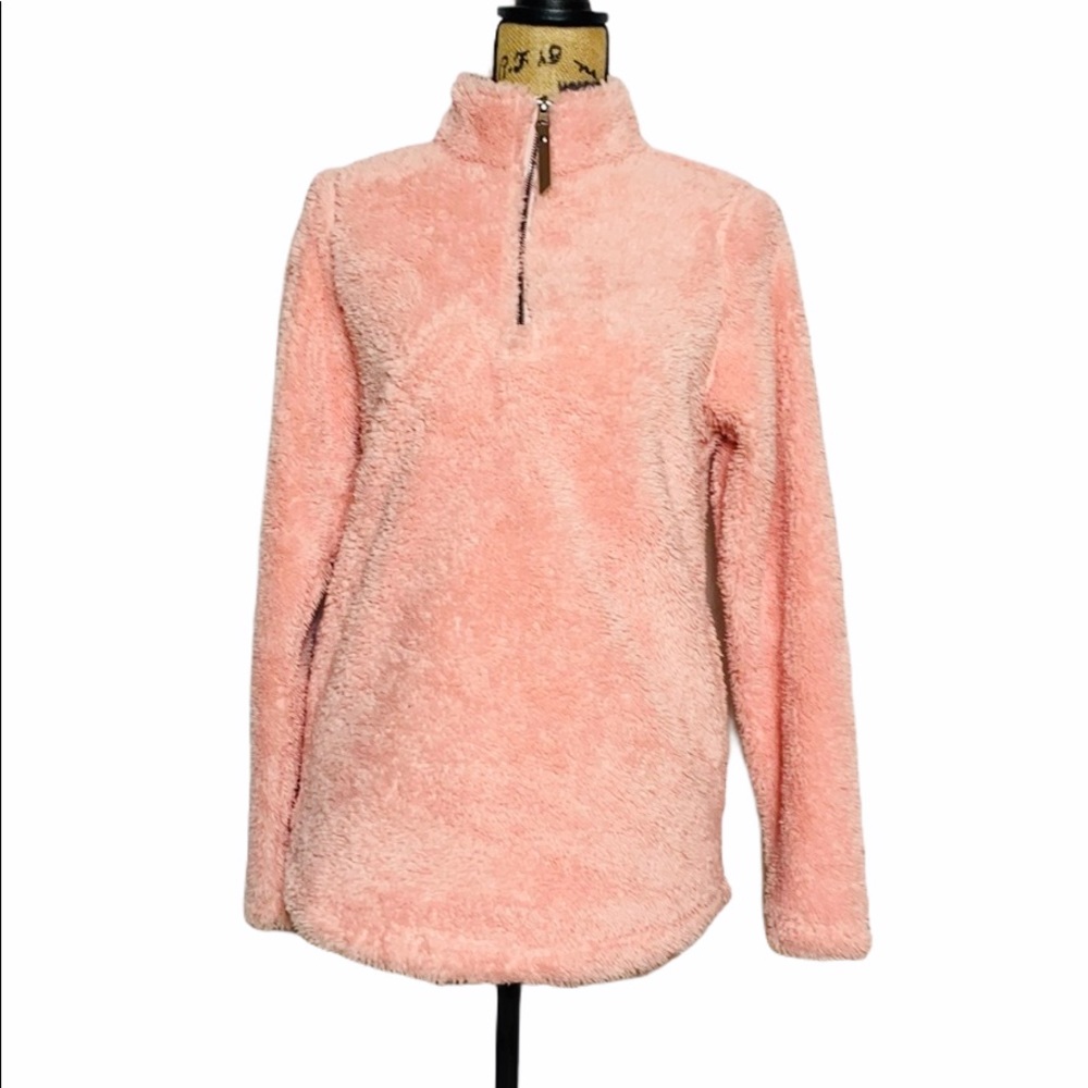 Pink Fuzzy Fleece Pullover XS